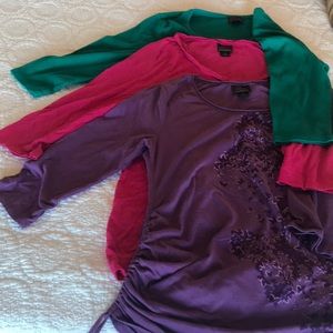 Selling as lot. Quarter Sleeve maternity shirts.